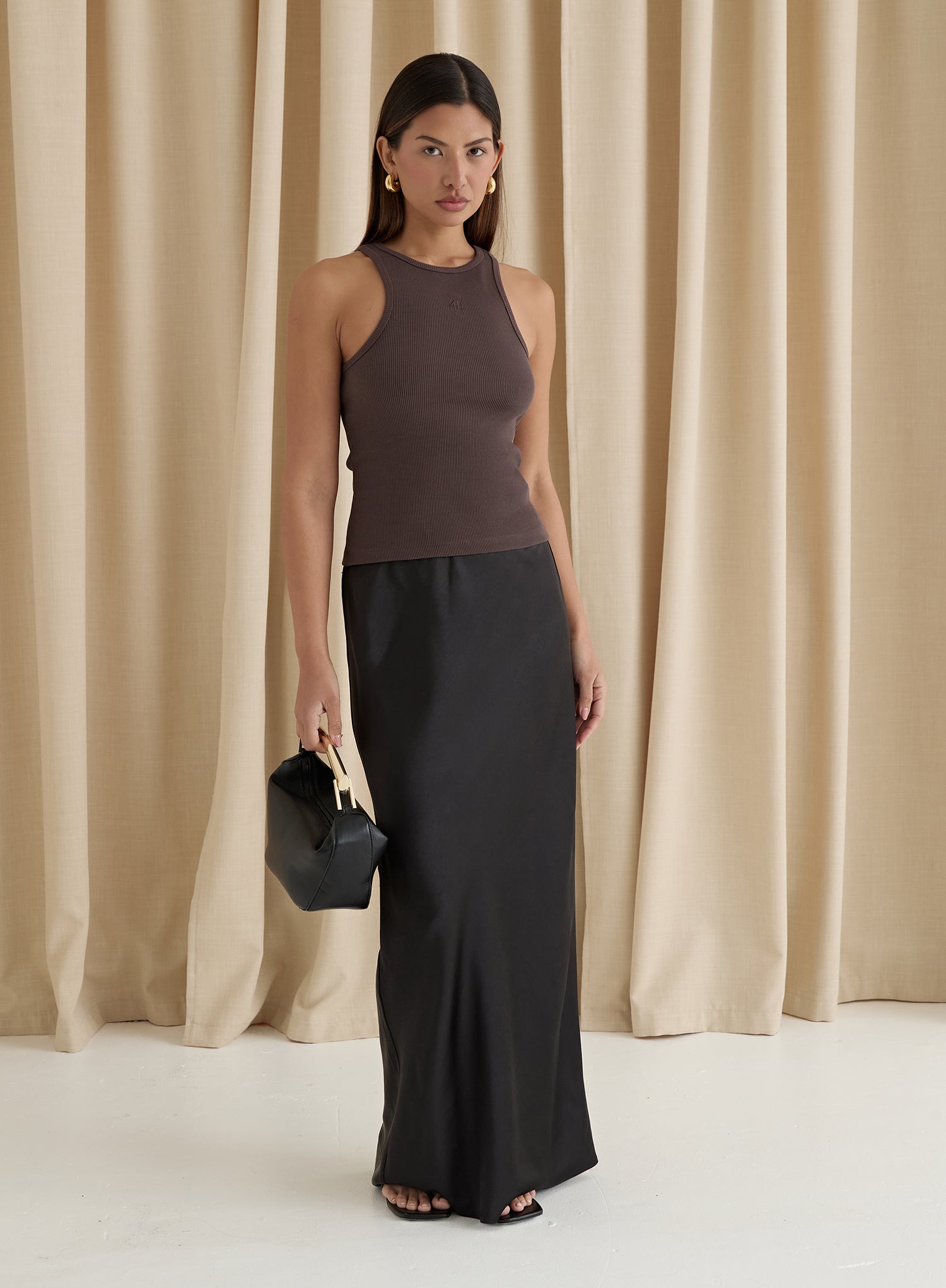 Chocolate Brown 4th Branded Racer Vest Top